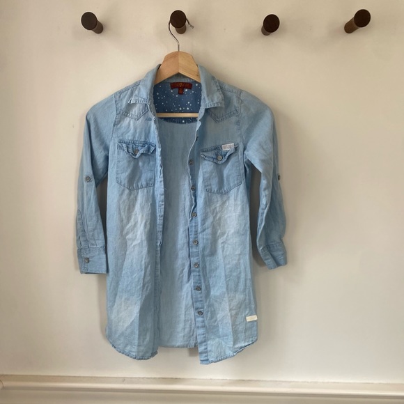 Free People 7 for all mankind chambray shirt - Picture 2 of 4